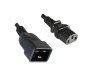 Preview: Power cable C13 to C20, 1mm², extension, VDE, black, length 1.00m